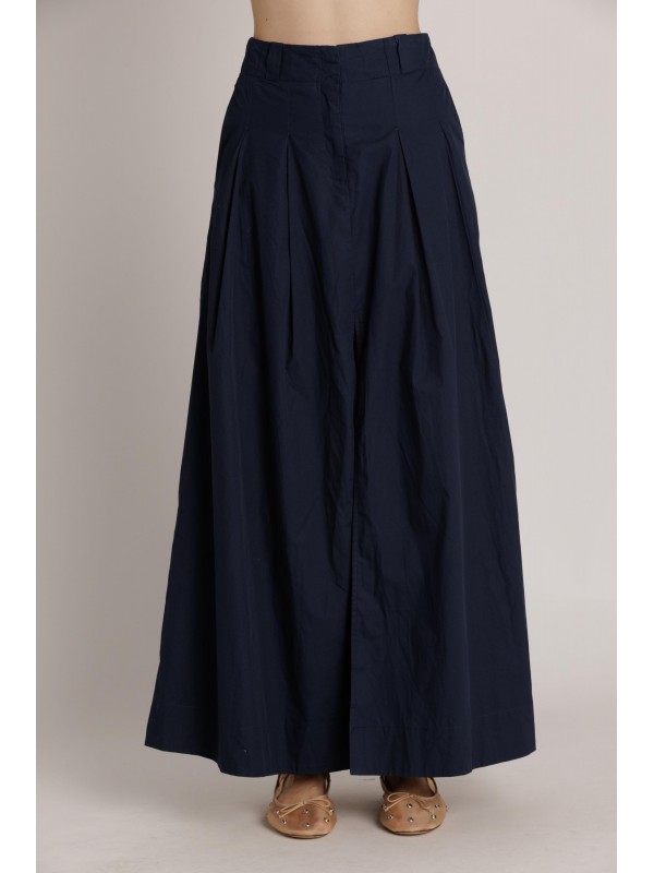 AB2650<br/>PLEATED POPLIN MAXI SKIRT