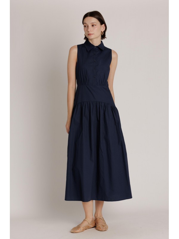 AD2639<br/>CURVED YOKE MIDI DRESS