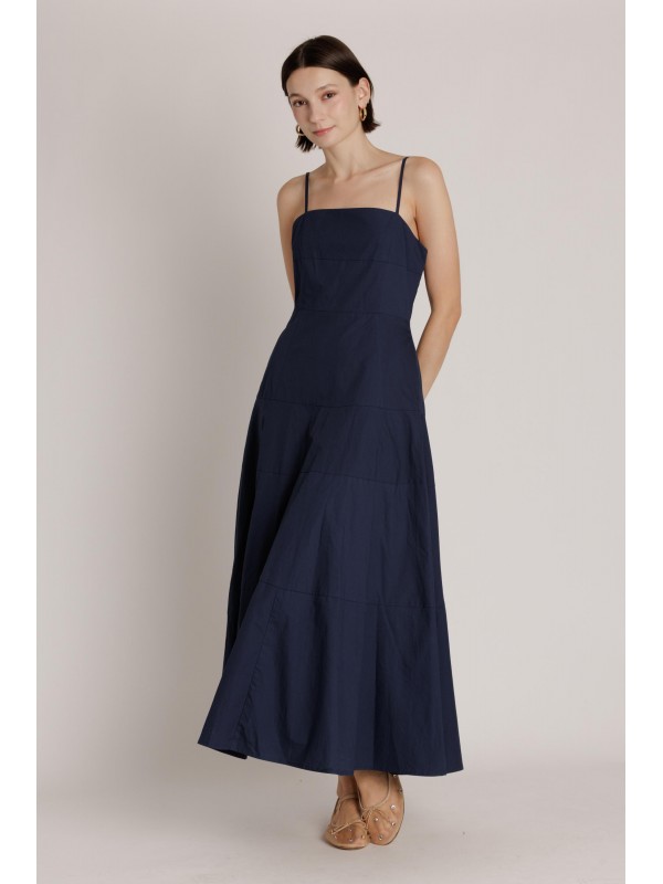 AD2651<br/>POPLIN PANEL MAXI DRESS