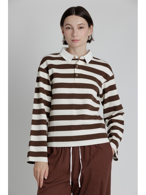 AT2629<br/>STRIPED RUGBY POLO SHIRT