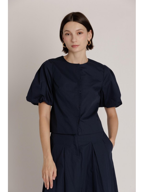 AT2649<br/>POPLIN PUFF SLV SHIRT